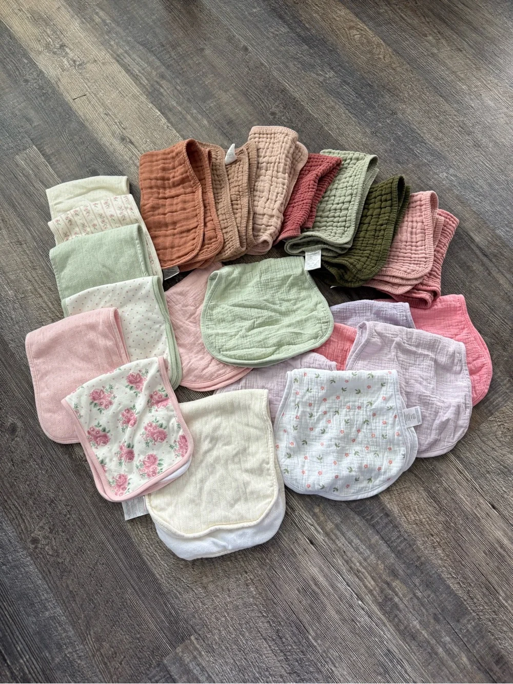 Multi-Pack Muslin Baby Burp Cloths - Pastel Mix